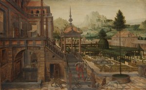 Palastgärten mit dem armen Lazarus im Vordergrund