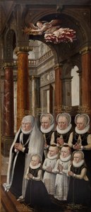 Die Familie von Julius von Braunschweig-Lüneburg und Hedwig von Brandenburg (Flügel des Epitaph-Altarbildes)