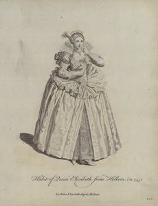Kleidung von Königin Elizabeth nach Holbein, 1551 von Hans after Holbein the Younger
