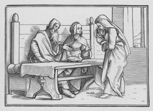 Hanna betet in Trauer um ein Kind, 1 Samuel I, 10 von Hans after Holbein the Younger