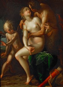 Jupiter, Antiope und Amor von Hans von Aachen