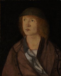 Porträt eines jungen Mannes, Rückseite Mädchen macht einen Kranz, ca. 1508 von Hans von Kulmbach