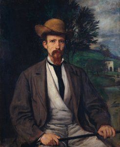 Selbstporträt mit gelbem Hut von Hans von Marées