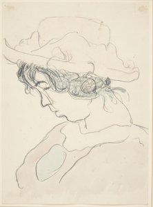 Mädchen mit rosa Hut, die Schwester des Künstlers Anna von Harald Giersing
