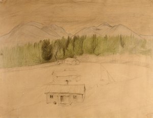 Entwurf zu "Winternacht in den Bergen"