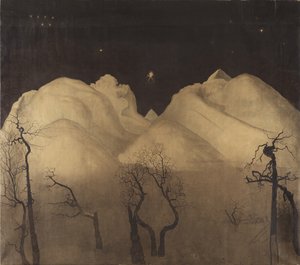 Winternacht in den Bergen. Studie, 1902-2 von Harald Oscar Sohlberg