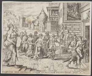 Dinah geht hinaus und wird von Sichem verführt von Harmen Jansz. Muller