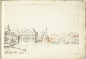 Ansicht der Gebäude am Hofvijver, Den Haag