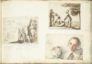 Jäger mit Falken, Hirtenjungen und Frau mit Kind von Harmen ter Borch