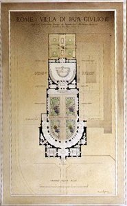 Grundriss des Erdgeschosses der Villa di Papa Giulio in Rom
