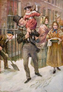 Bob Cratchit und Tiny Tim, Illustration für 