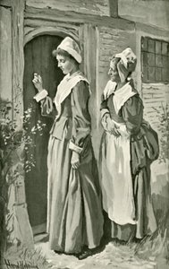 Mercy und Timorous rufen Christiana von Harold Copping