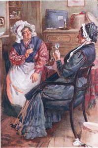 Sarah Gamp und Betsey Prig, Illustrationen für Charakter-Skizzen aus Dickens, zusammengestellt von B.W. Matz, 1924