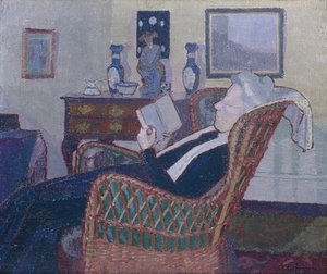 Innenraum mit der Mutter des Künstlers 1917-18