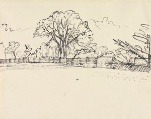 Landschaft mit Zaun