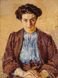 Das blaue Bluse, Porträt von Elene Zompolides (1880-1958)