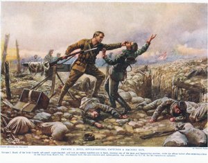 Private J. Boyd erobert im Alleingang ein Maschinengewehr, Illustration aus 