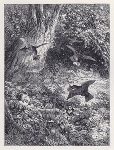 Die Kinder im Wald (Stich) von Harrison William Weir