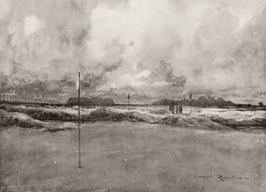 Golfplätze: Mitcham, das siebte Grün von Harry (1878 1950) Rountree