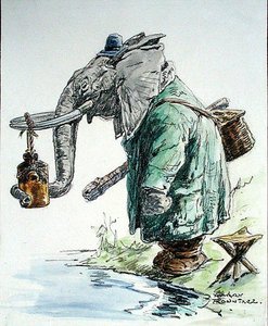 Der Elefant geht angeln