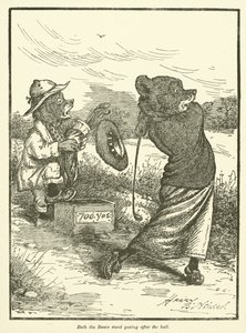 Bären spielen Golf (Farblithographie) von Harry B Neilson