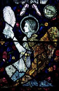 Engel, von Harry Clarke (1889-1931), 20. Jahrhundert (Buntglas) (Detail)
