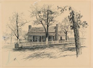 Bauernhaus von H. P. Bottom in der Nähe von Rousseaus Position von Harry Fenn