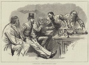 Ein schwieriger Punkt, eine Skizze im House of Commons von Harry Furniss