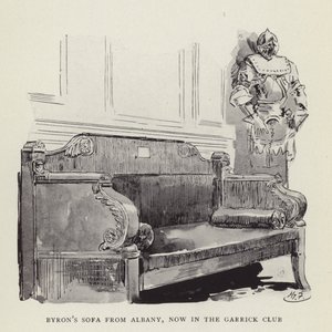 Byrons Sofa aus Albany, jetzt im Garrick Club von Harry Furniss