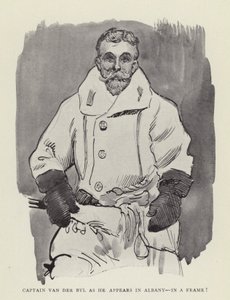Captain Van der Byl wie er in Albany erscheint, in einem Rahmen! von Harry Furniss