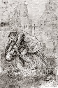 Pips Kampf mit dem entflohenen Sträfling. von Harry Furniss