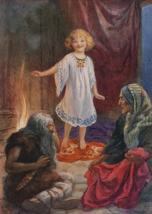 Aslaug, Aki und Grima, aus "Ragnar Lodbrog" von Harry George Theaker