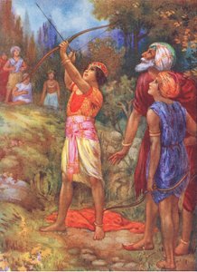 "Dann ruf", sagte der alte Mann widerwillig. Aus den Abenteurlichen Brüdern, Illustration aus 