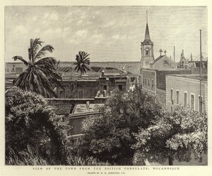 Blick auf die Stadt vom britischen Konsulat, Mosambik von Harry Hamilton Johnston