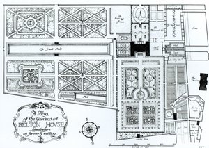 Ein Plan der Gärten von Belton House, Lincolnshire, wie sie früher existierten, ca. 1900