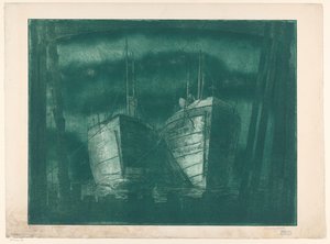 Zwei Barken von Harry van Mook (signed by artist)