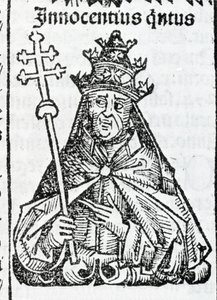 Porträt von Papst Innozenz IV. (1195 - 1254) in Liber chronicarum von Hartmann Schedel Nürnberg 1497