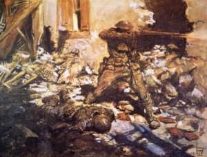 Straßenkämpfe in einem Dorf an der Marne von Harvey T. Dunn