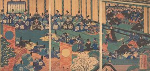 Treffen mit ausländischen Würdenträgern, 1867 Meiji 1 von Hasegawa Sadanobu