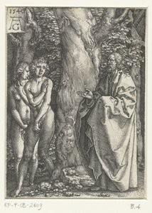 Adam und Eva schämen sich