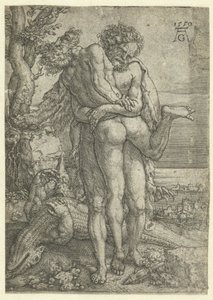 Herkules kämpft gegen den Flussgott Achelus von Heinrich Aldegrever