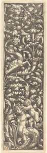 Ornament mit einem Kind auf dem Rücken einer Sphinx von Heinrich Aldegrever
