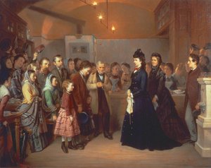Die Kaiserin Elisabeth von Österreich besucht eine Suppenküche in der Schönlaterngasse von Heinrich August Mansfeld