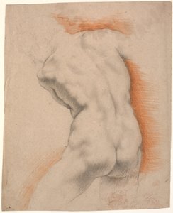 Nach links gebogener männlicher Modell, von hinten gesehen von Heinrich Dittmers