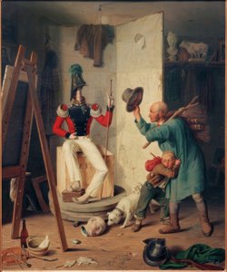 Der Bauer im Maleratelier von Heinrich Franz Gaudenz von Rustige