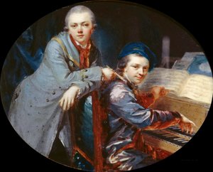 Selbstporträt mit Gottlieb Christian Füger, Bruder des Künstlers, 1768