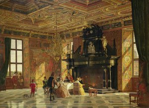 Innenraum der Rittersaal, Schloss Fredericksborg, nahe Kopenhagen von Heinrich Hansen