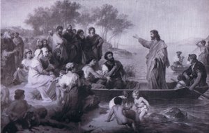 Christus predigt am See Genezareth