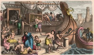 Antikes Rom: Seereise, wilde Tiere werden für den Zirkus transportiert von Heinrich Leutemann