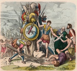 Griechenland zur Zeit der Republiken: Die Sieger errichten Zeichen ihres Sieges auf dem Schlachtfeld